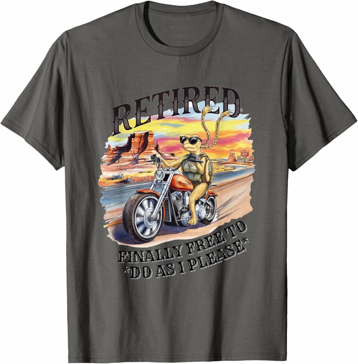 Funny Biker Retirement Freedom Western Motorcycle Adventure T-Shirt