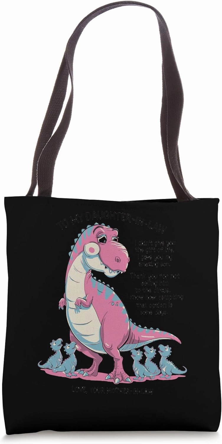 Funny Mother-in-Law Quote with Dinosaurs Tote Bag