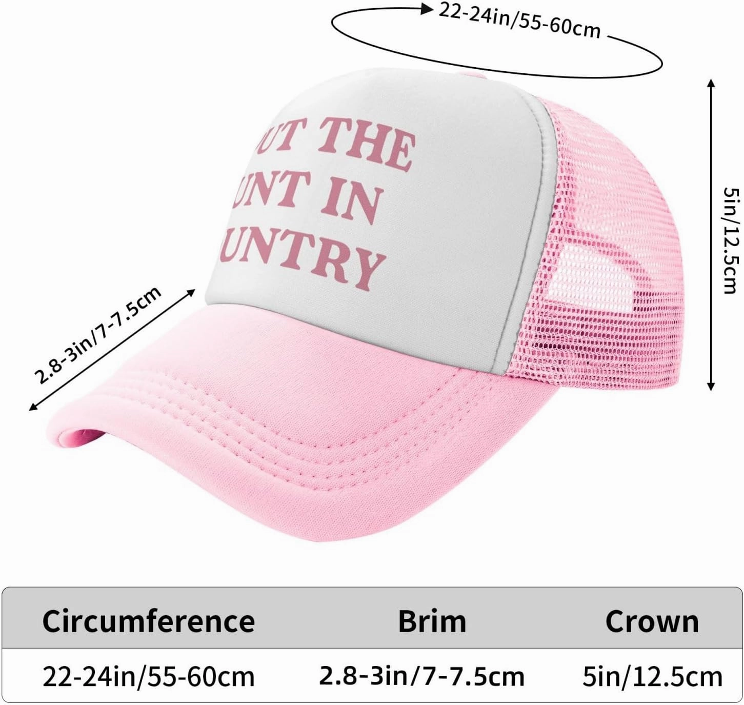 Funny Trucker Hats for Women Crazy Hats for Adults Pink Dirty Inappropriate Trucker Hats Cute Bachelorette Hats