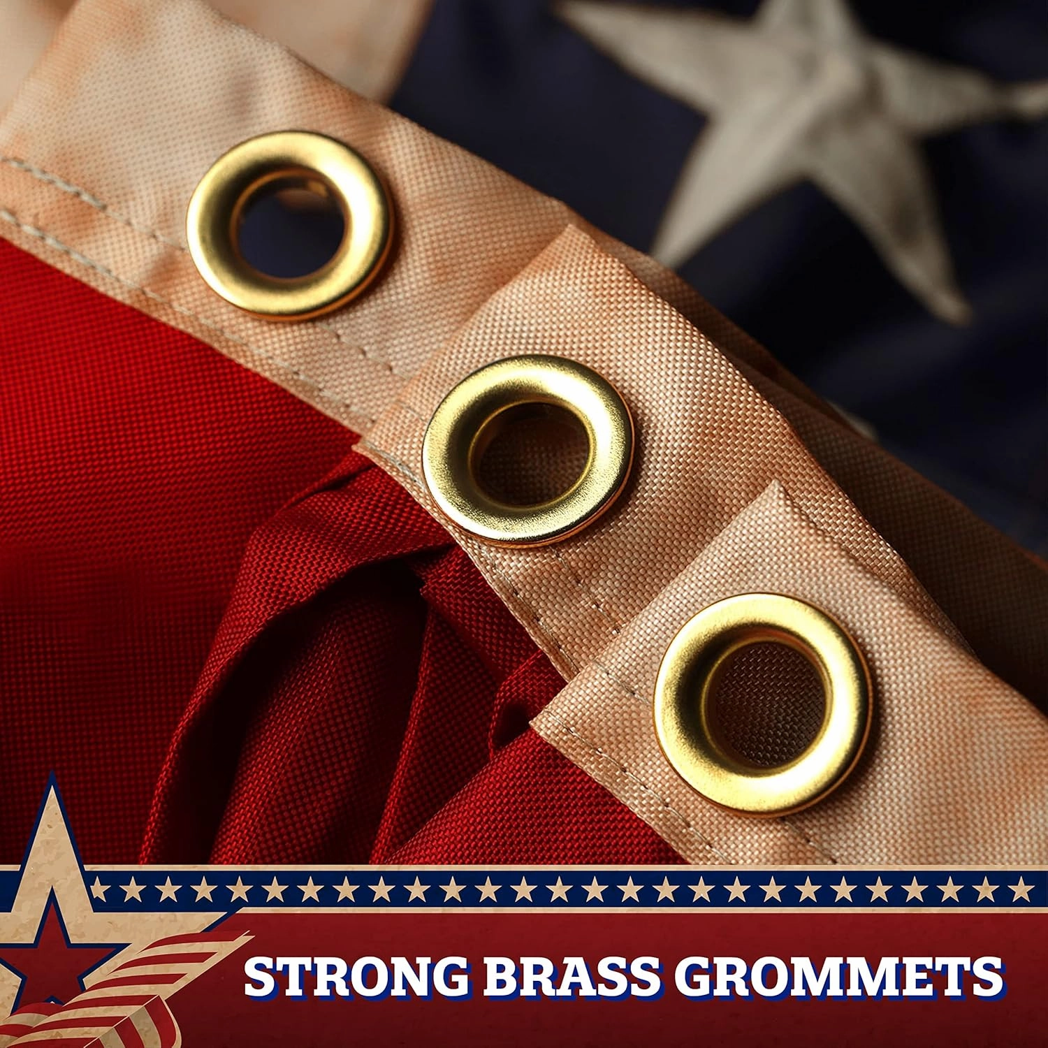 G128-2 Pack: USA Tea Stained Pleated Fan Flag 1.5x3FT Embroidered Polyester Stars and Stripes