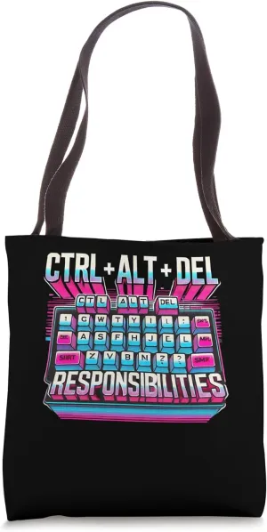 Gen X Humor Nostalgic Tech Lovers Reset Responsibilities Tote Bag