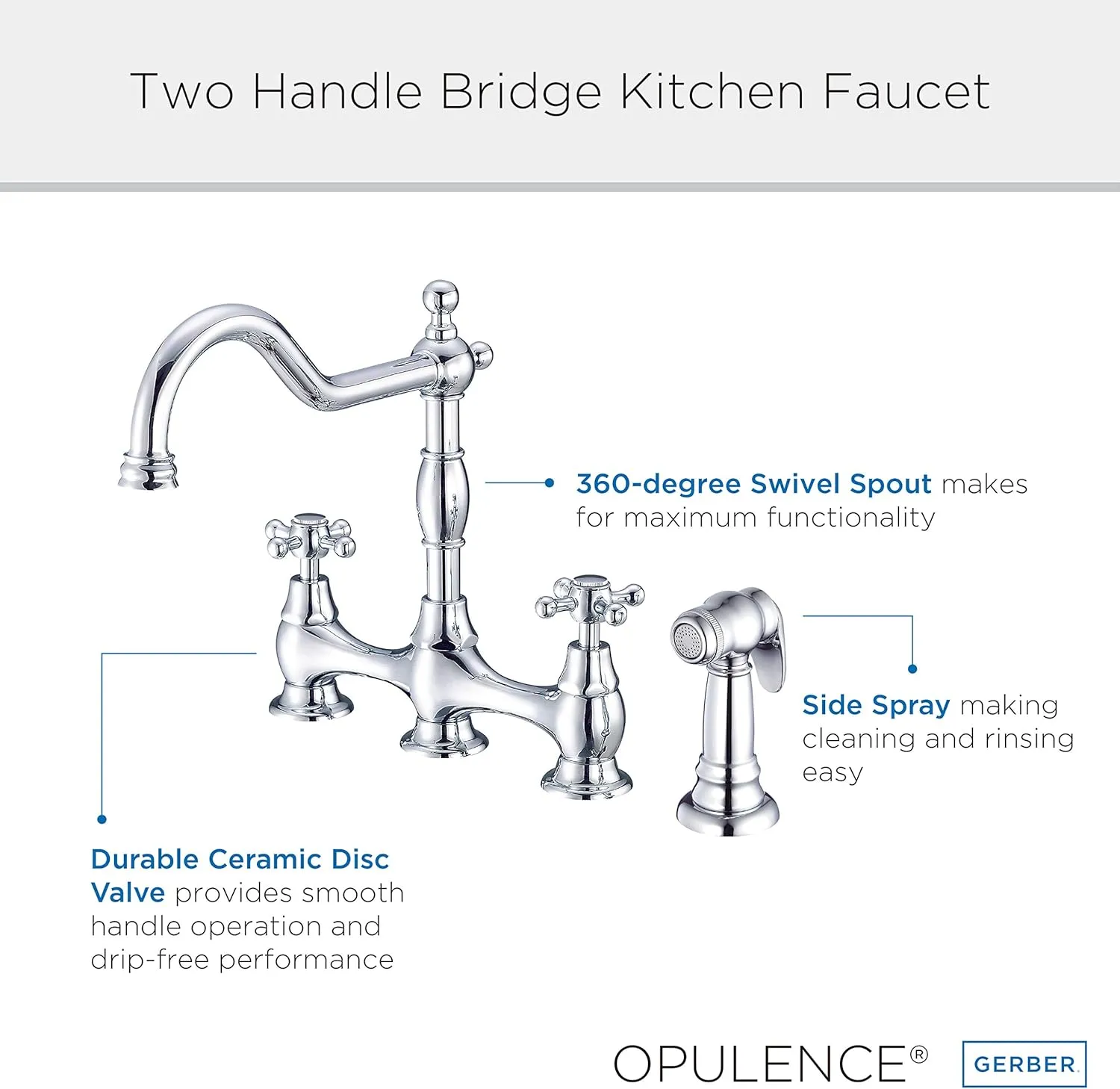 Gerber D404457BS Kitchen Faucet, Satin Black