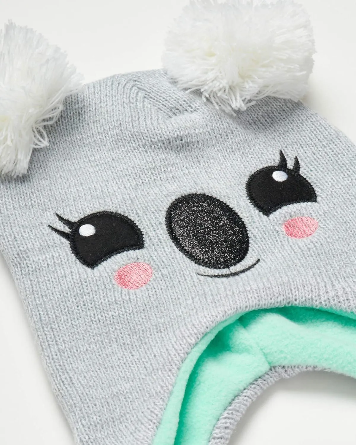 Girls Critter Winter Hat and 2 Pair Gloves or Mittens (Toddler/Little Girls)