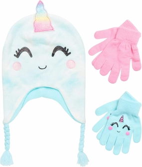 Girls Critter Winter Hat and 2 Pair Gloves or Mittens (Toddler/Little Girls)