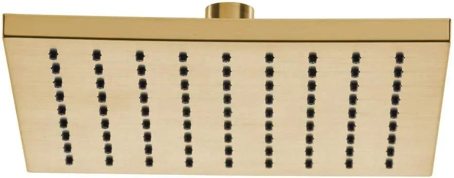 Glacier Bay Modern 1-Spray 8 in. Square Raincan Fixed Showerhead in Matte Gold