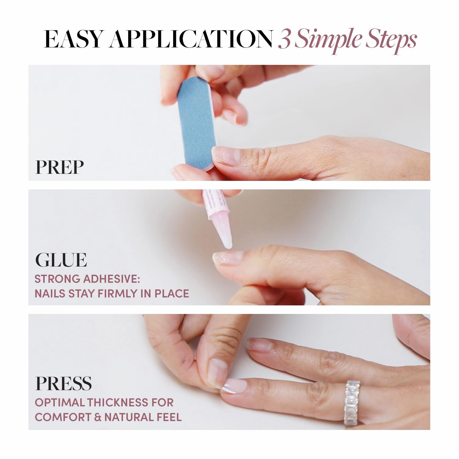 Glamnetic Press On Nails - Classic Red | Opaque Cool Tone, Timeless Red Short Almond Short False Nails, Reusable Stick On Fake Nails with Glue | Salon Quality | 15 Sizes - 30 Nail Kit
