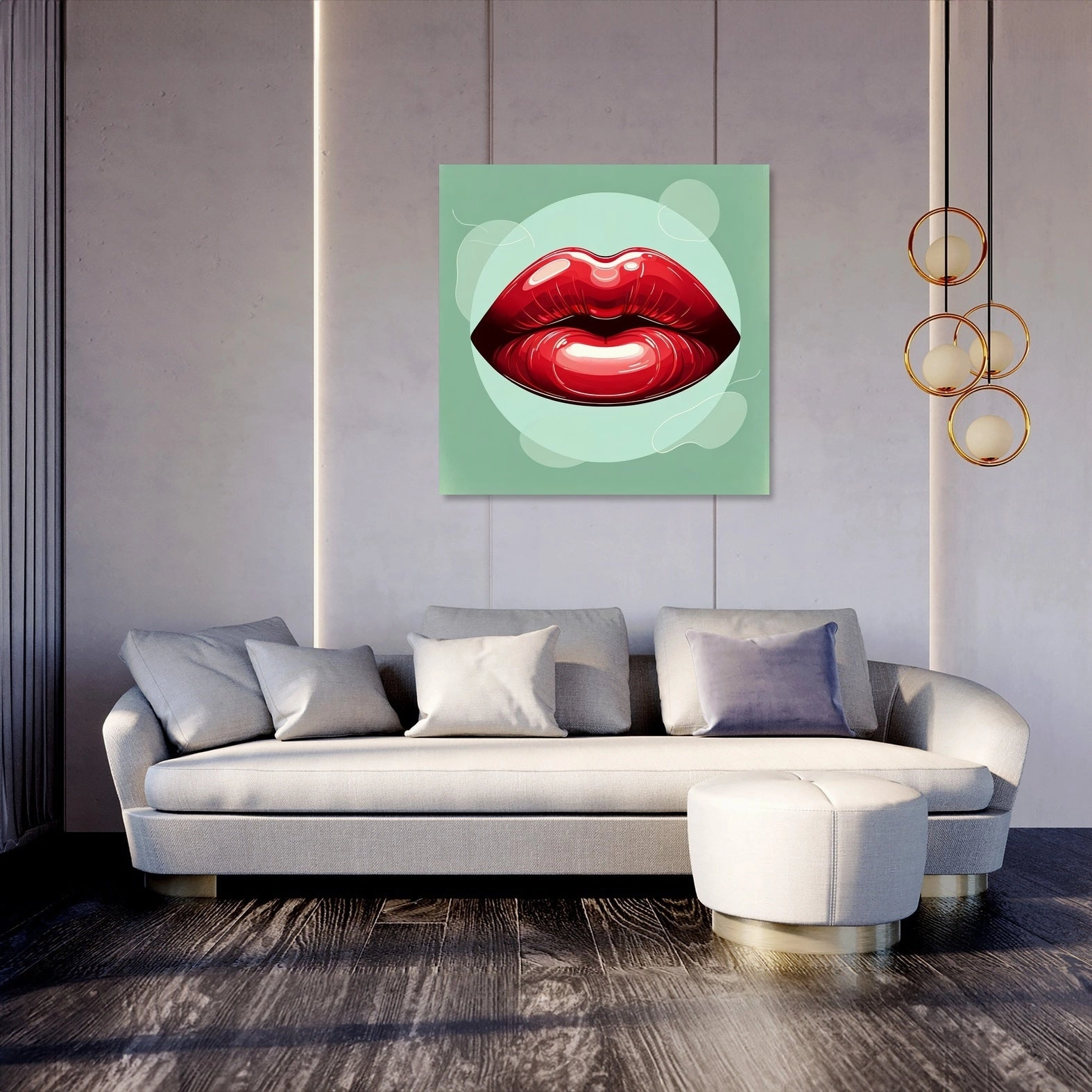 Glossy Red Lips Canvas
