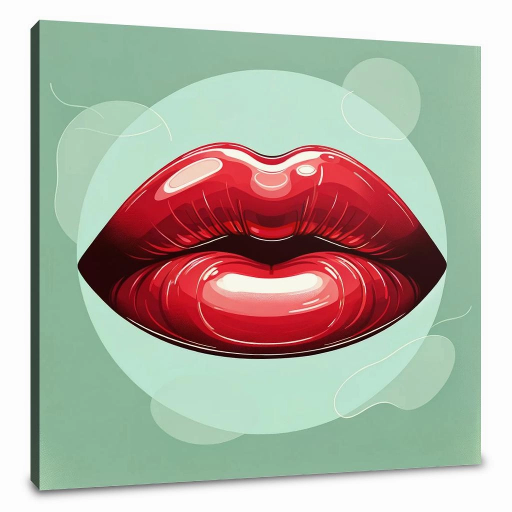 Glossy Red Lips Canvas
