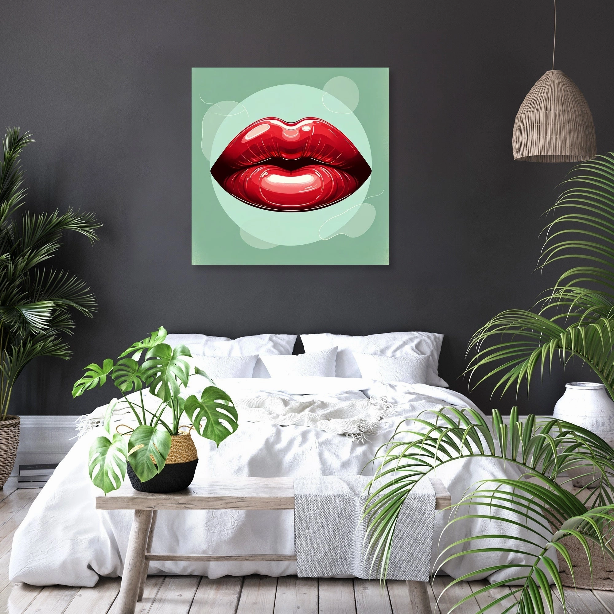 Glossy Red Lips Canvas