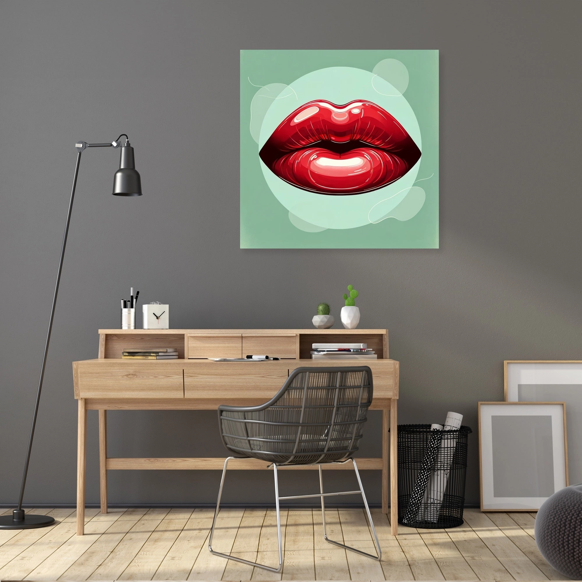 Glossy Red Lips Canvas
