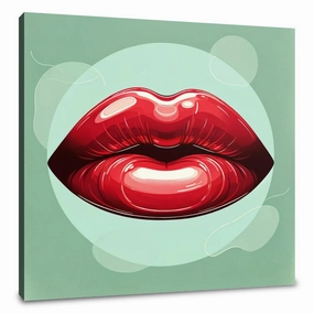 Glossy Red Lips Canvas