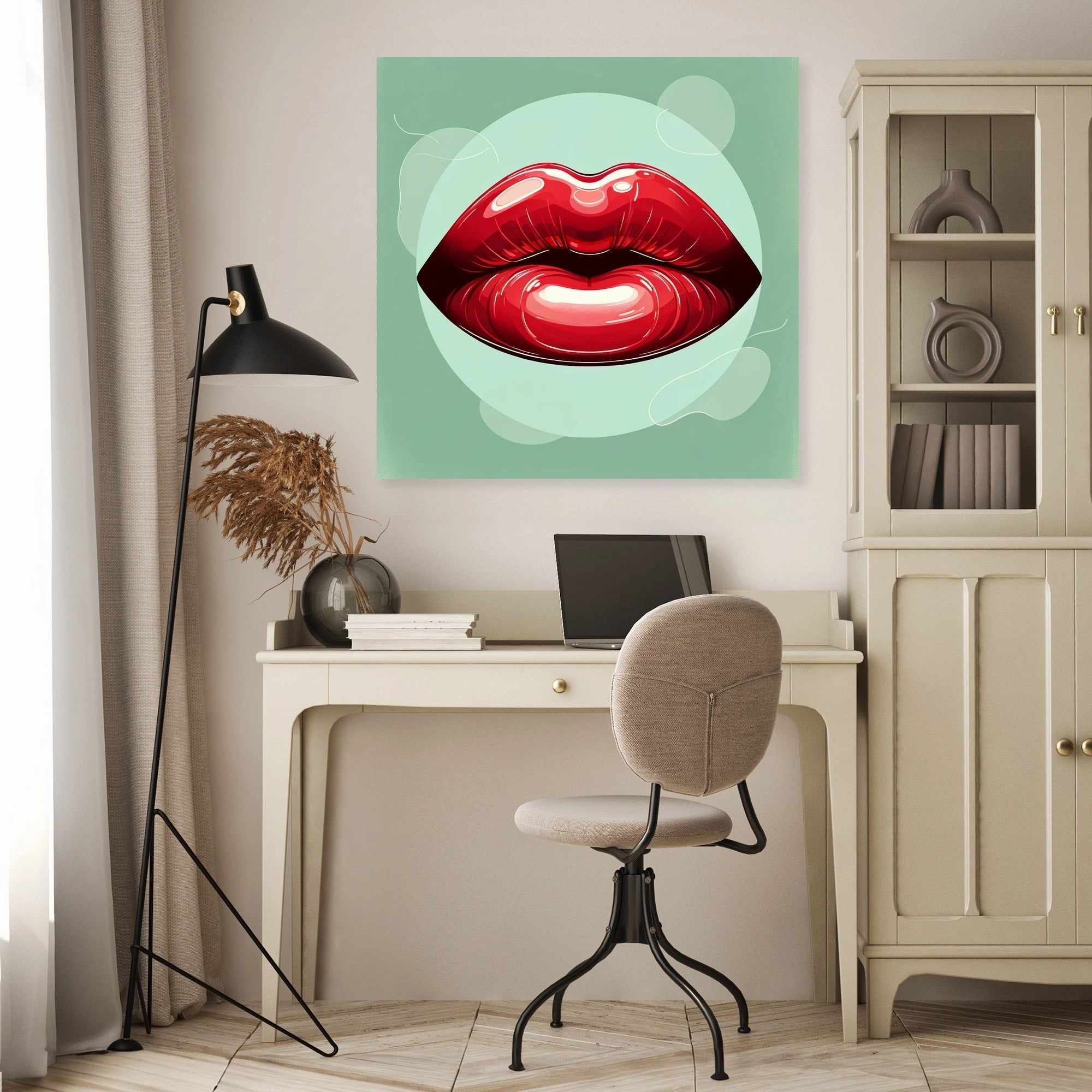 Glossy Red Lips Canvas