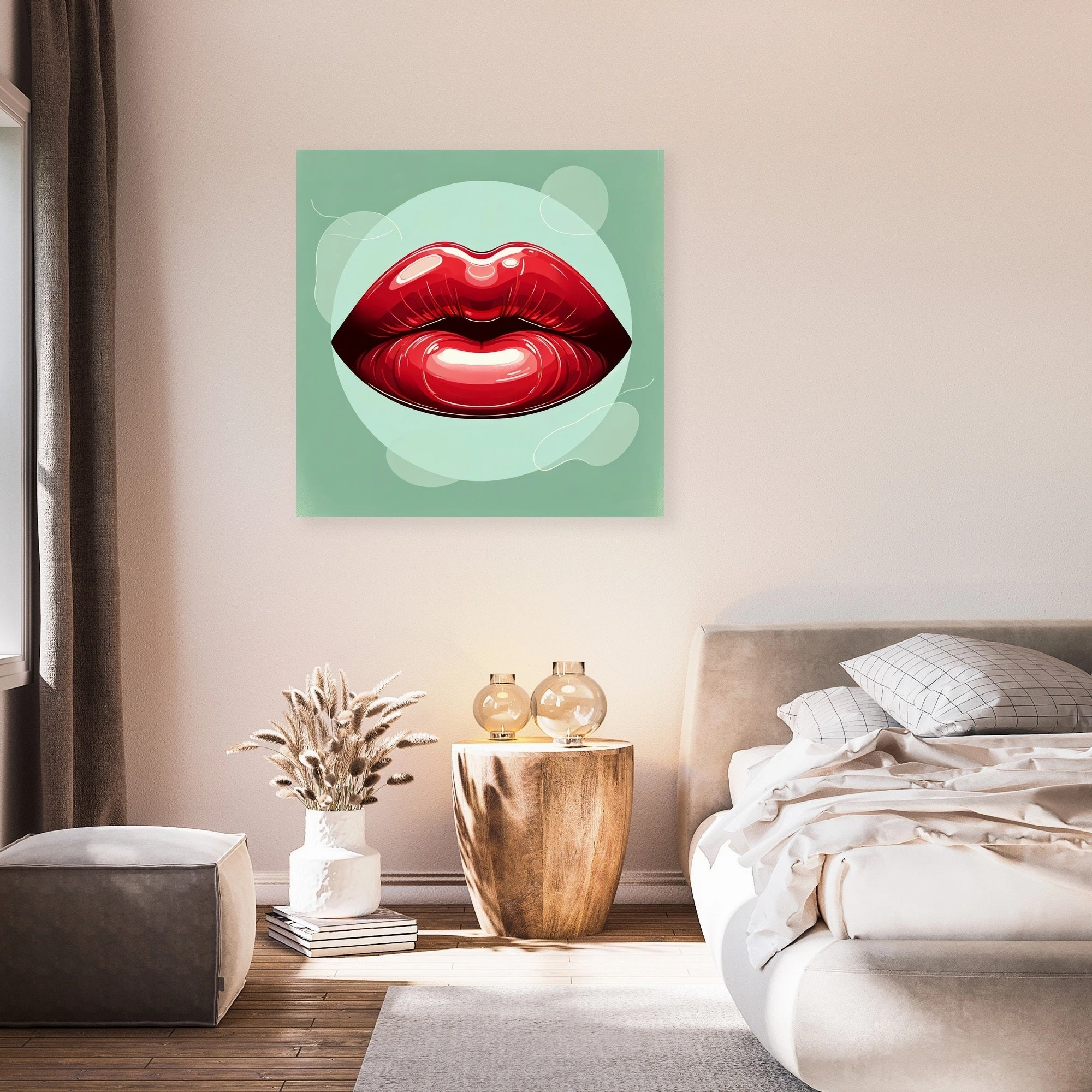 Glossy Red Lips Canvas