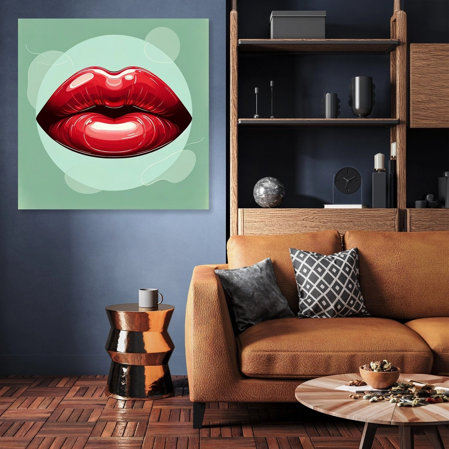 Glossy Red Lips Canvas