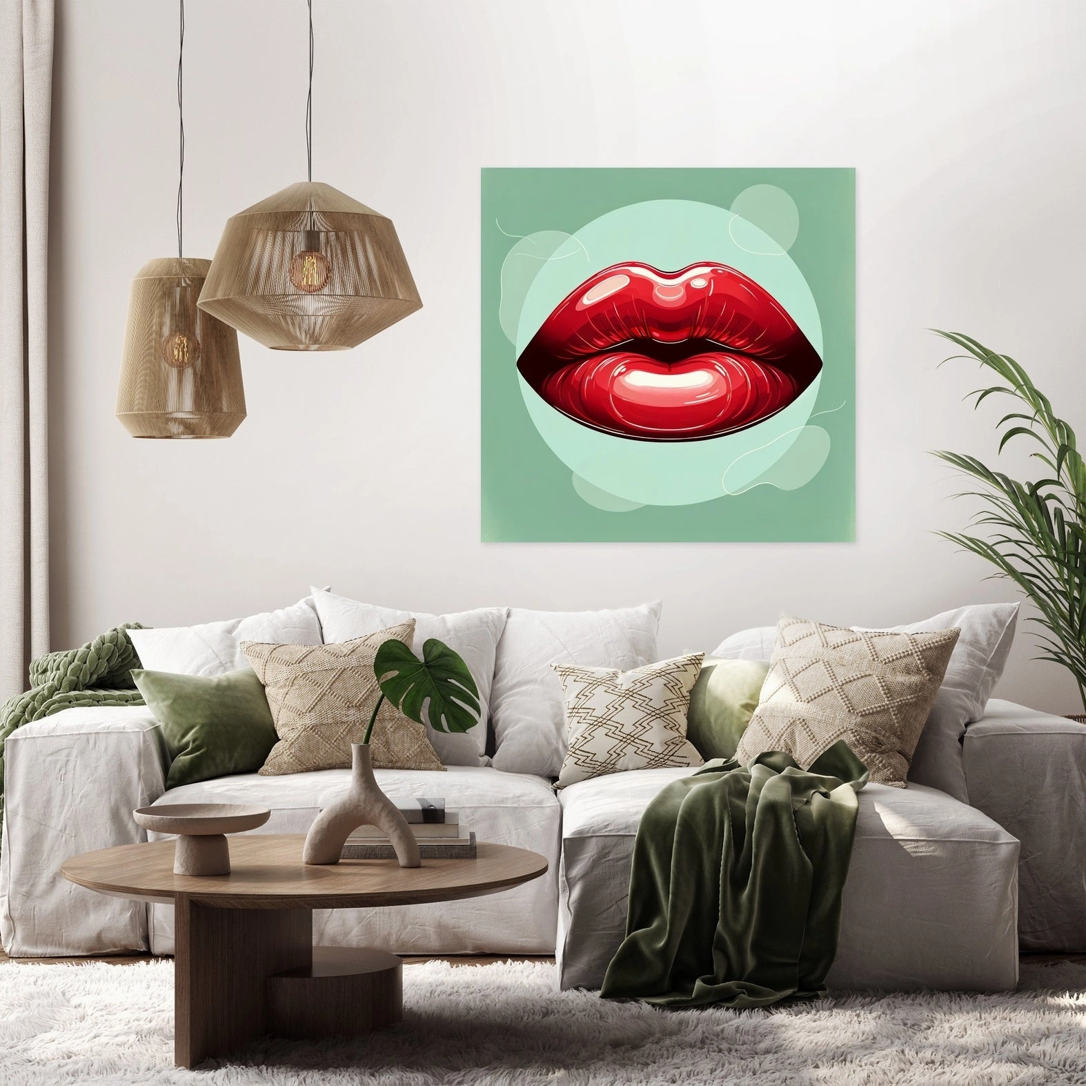 Glossy Red Lips Canvas