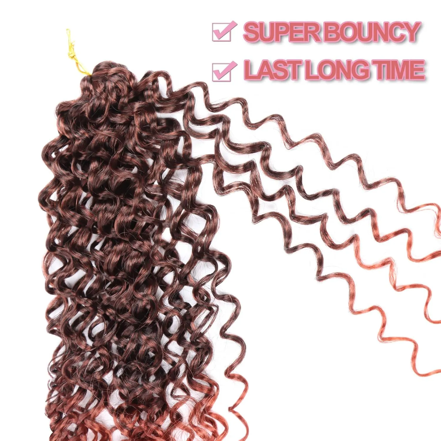 GoGo Curl Crochet Hair 14Inch 6Packs Curly Crochet Hair Water Wave Crotchet Braiding Hair for Black Women (14 Inch (Pack of 6), 1B/350#)