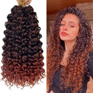 GoGo Curl Crochet Hair 14Inch 6Packs Curly Crochet Hair Water Wave Crotchet Braiding Hair for Black Women (14 Inch (Pack of 6), 1B/350#)