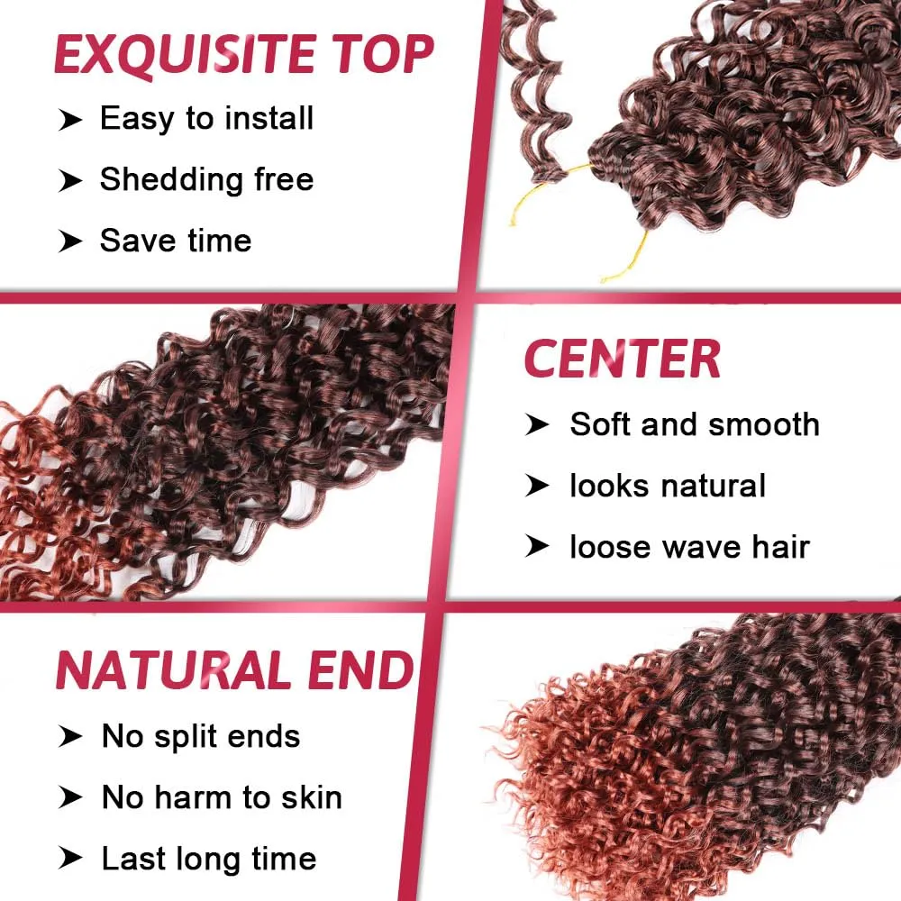 GoGo Curl Crochet Hair 14Inch 6Packs Curly Crochet Hair Water Wave Crotchet Braiding Hair for Black Women (14 Inch (Pack of 6), 1B/350#)