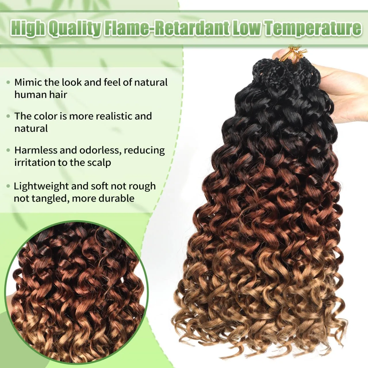 Gogo Curl Crochet Hair 8 Packs Ocean Wave Crochet Hair Pre Looped Deep Twist Goddess Box Braids Curly Water Wave Synthetic Braiding Hair For Black Women (#T1B/30/27, 10 Inch (Pack of 8))