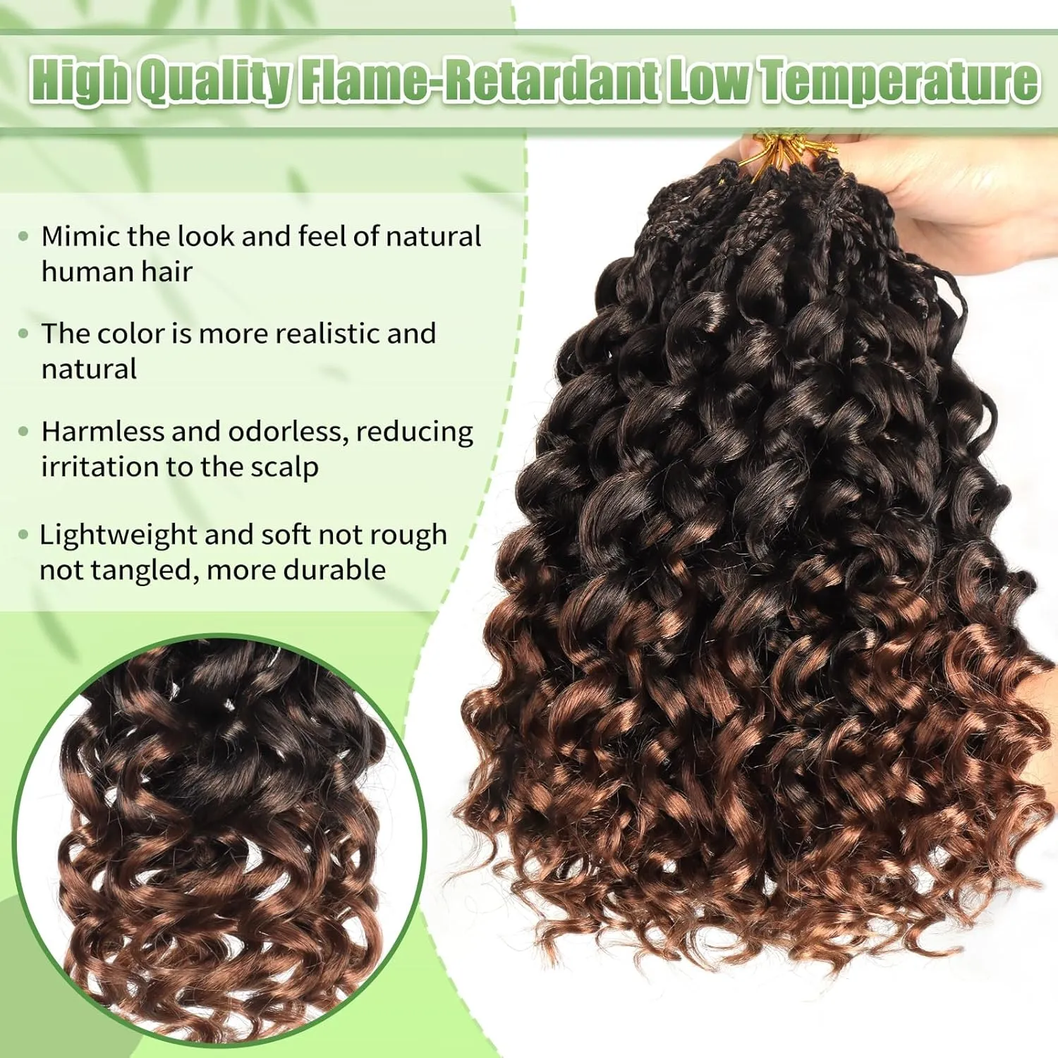 Gogo Curl Crochet Hair 8 Packs Ocean Wave Crochet Hair Pre Looped Deep Twist Goddess Box Braids Curly Water Wave Synthetic Braiding Hair For Black Women (#T30, 12 Inch (Pack of 8))