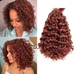 Gogo Curl Crochet Hair Black Women Beach Curl Crochet Hair Water Wave Curly Crochet Braids Hair Deep Wave Synthetic Braiding Hair Extensions 10 Inch