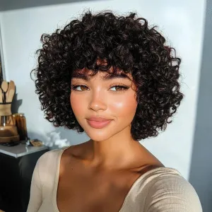 Gogo Curl Crochet Hair Short Curly Crochet Braids for Black Women Pre Looped Ocean Wave Crochet Hair Extensions Chocolate Brown Water Wave Crochet Braiding Hair 10 Inch 8 Packs