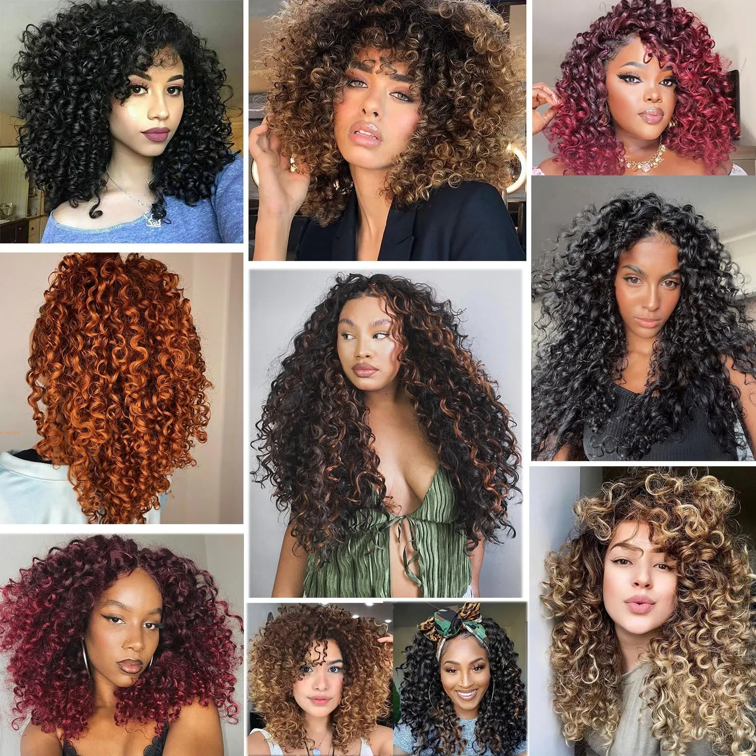 Gogo Curl Crochet Hair Short Curly Crochet Braids for Black Women Pre Looped Ocean Wave Crochet Hair Extensions Chocolate Brown Water Wave Crochet Braiding Hair 10 Inch 8 Packs