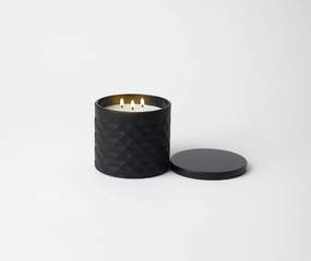 Gold Canyon™ - Coastal Jasmine Scented Candle, Three-Wick, 100% Natural Soy Wax, Signature Collection, Notes of Jasmine & Coastal Moss, Black