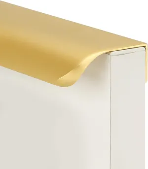goldenwarm 10 Pack 3 Inch Matte Gold Finger Pulls Cabinet Edge Pulls Brushed Brass Drawer Handles Edge Hardware for Kitchen Cupboard
