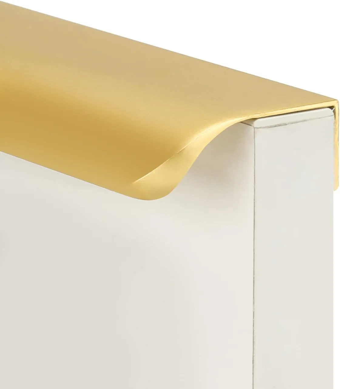 goldenwarm 10 Pack 3 Inch Matte Gold Finger Pulls Cabinet Edge Pulls Brushed Brass Drawer Handles Edge Hardware for Kitchen Cupboard