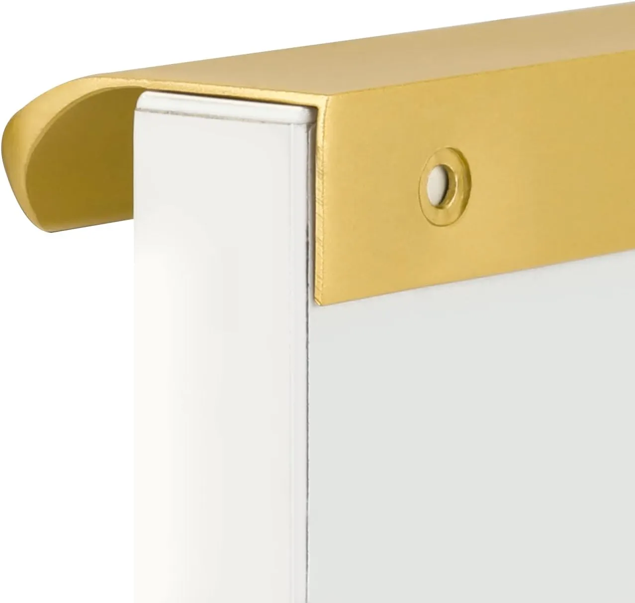 goldenwarm 10 Pack 3 Inch Matte Gold Finger Pulls Cabinet Edge Pulls Brushed Brass Drawer Handles Edge Hardware for Kitchen Cupboard