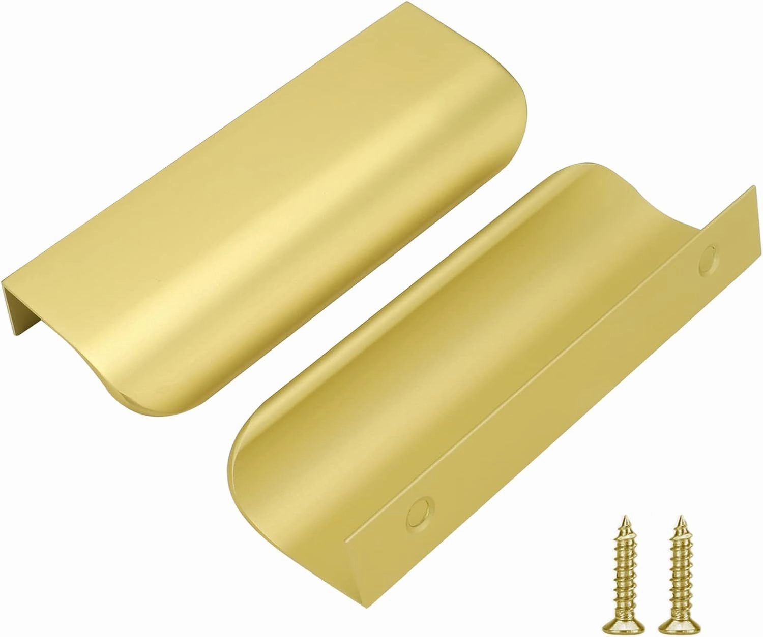 goldenwarm 10 Pack Kitchen Cabinet Handles 3 Inch Gold Finger Pulls for Cabinets Matte Gold Edge Pulls for Dresser Drawers Modern Kitchen Hardware, Aluminum Alloy