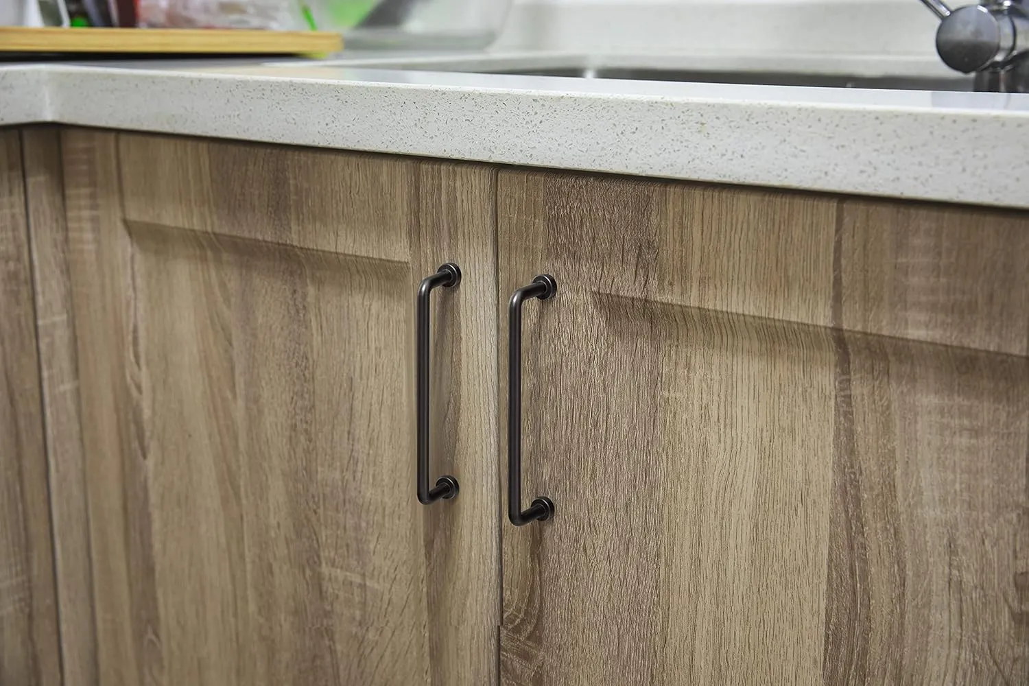 Goo-Ki 6 Pack 4" Center to Center Matte Black Modern Cabinet Pulls Solid Contemporary Home Improvement Hardware Drawer Pulls Zinc Alloy Kitchen Handles
