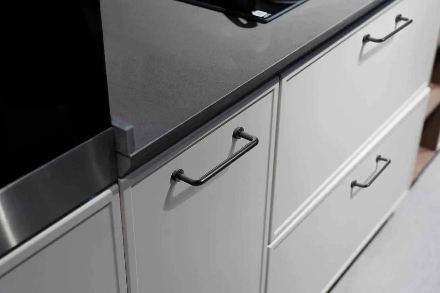 Goo-Ki 6 Pack 4" Center to Center Matte Black Modern Cabinet Pulls Solid Contemporary Home Improvement Hardware Drawer Pulls Zinc Alloy Kitchen Handles