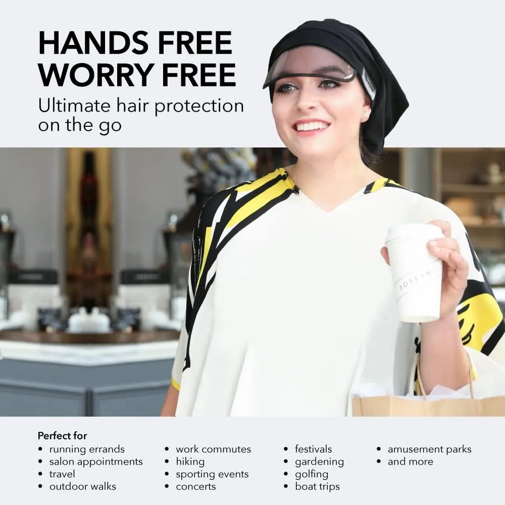 Hairbrella 100% Waterproof Rain Hats for Women, Satin Lined Caps, Full Hair Coverage, Packable Travel Accessory