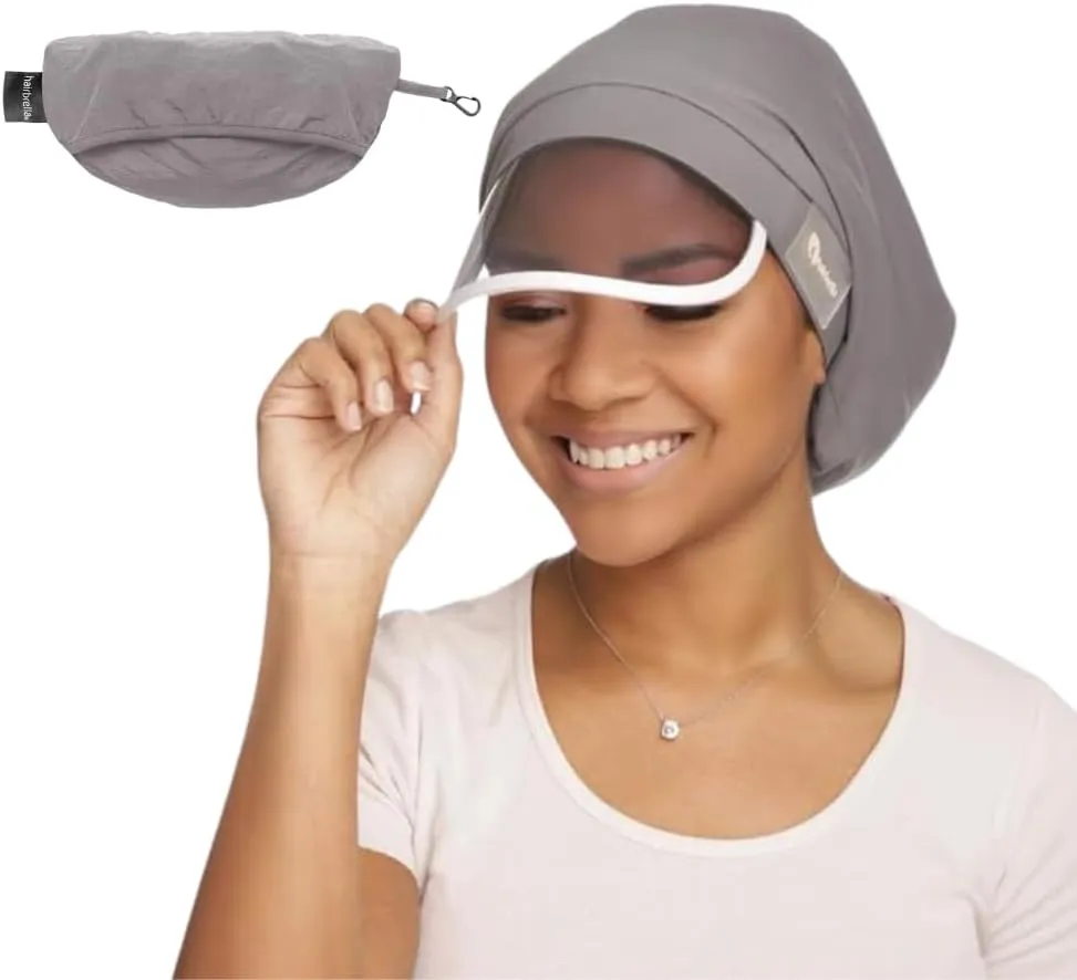 Hairbrella 100% Waterproof Rain Hats for Women, Satin Lined Caps, Full Hair Coverage, Packable Travel Accessory