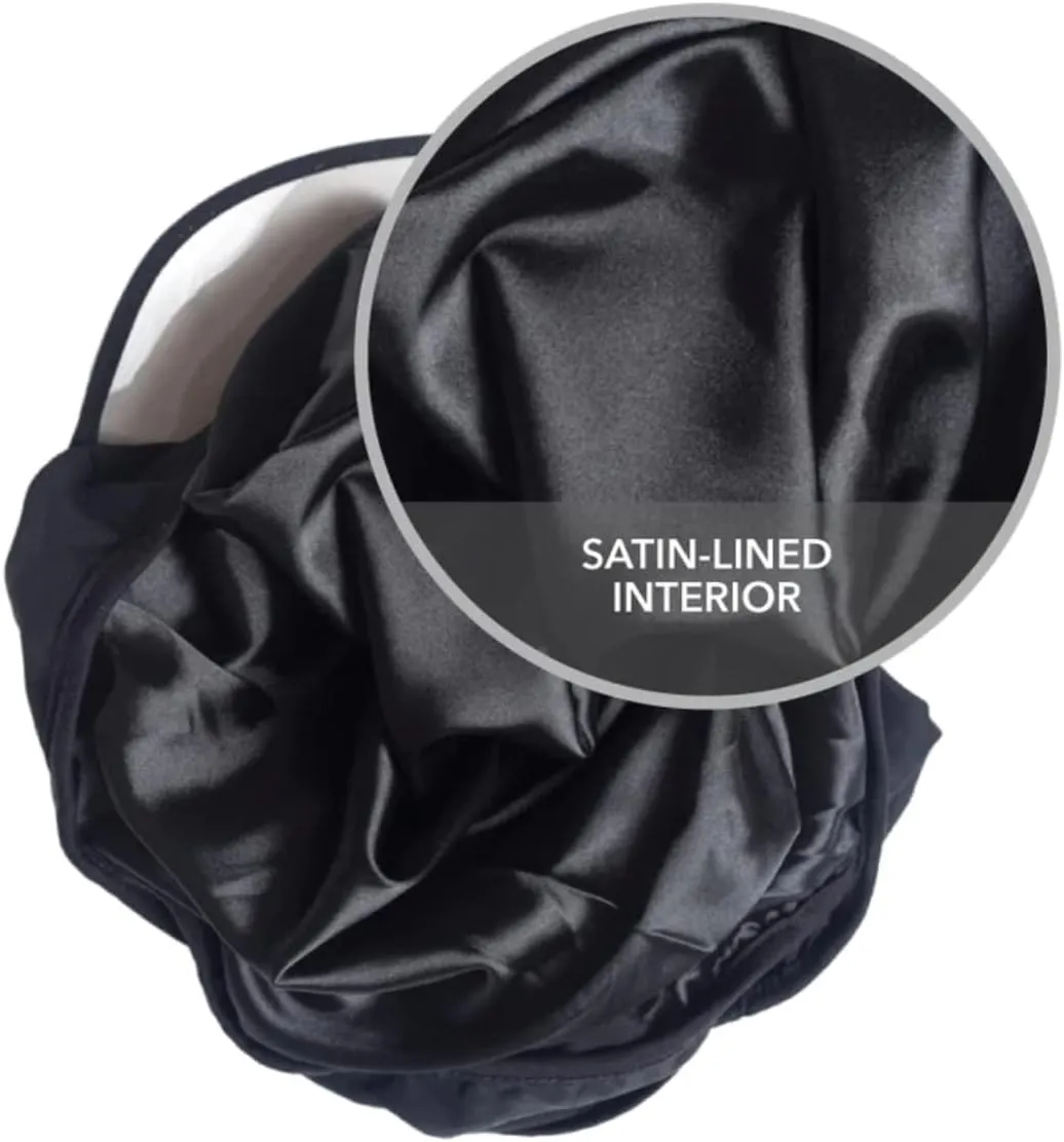 Hairbrella 100% Waterproof Rain Hats for Women, Satin Lined Caps, Full Hair Coverage, Packable Travel Accessory