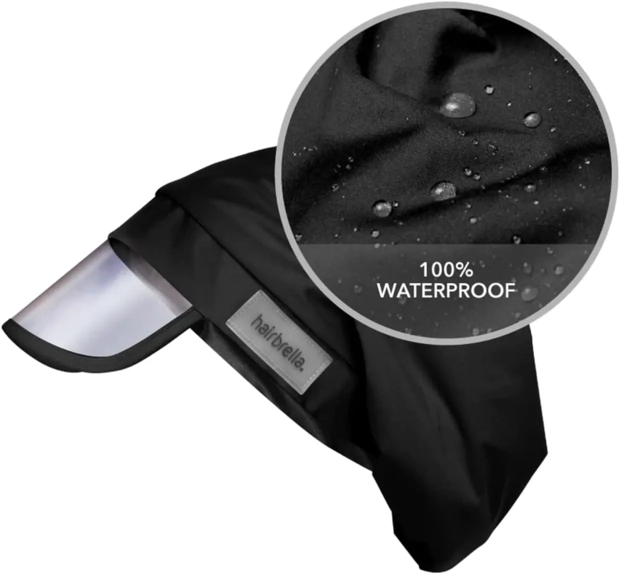 Hairbrella 100% Waterproof Rain Hats for Women, Satin Lined Caps, Full Hair Coverage, Packable Travel Accessory