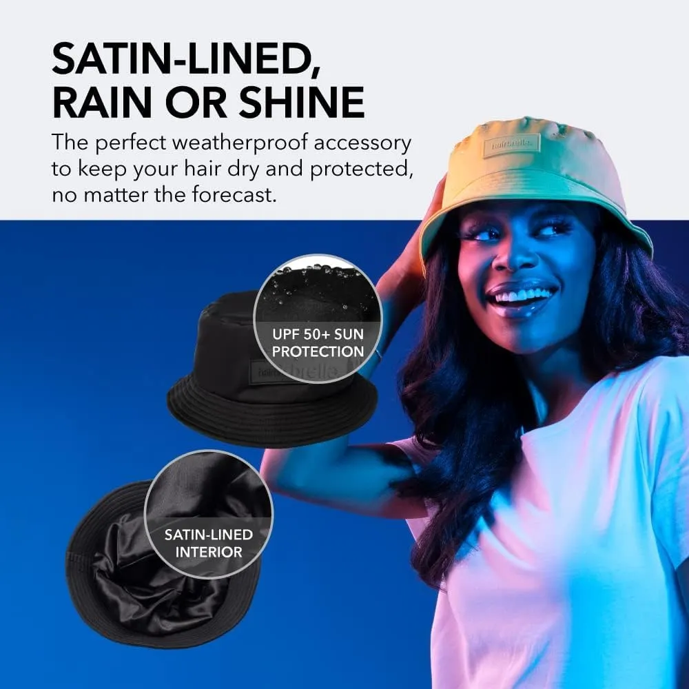 Hairbrella Waterproof Bucket Hat for Women and Men | Satin Lined Cap | UPF 50  Rain Hat, Packable, Outdoor