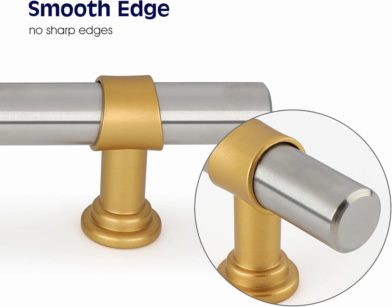 Haliwu 20 Pack Brushed Nickel and Gold Cabinet Pulls for Kitchen Drawers Pull for Barrel Cabinet Hardware Handles,3 inch Hole Center
