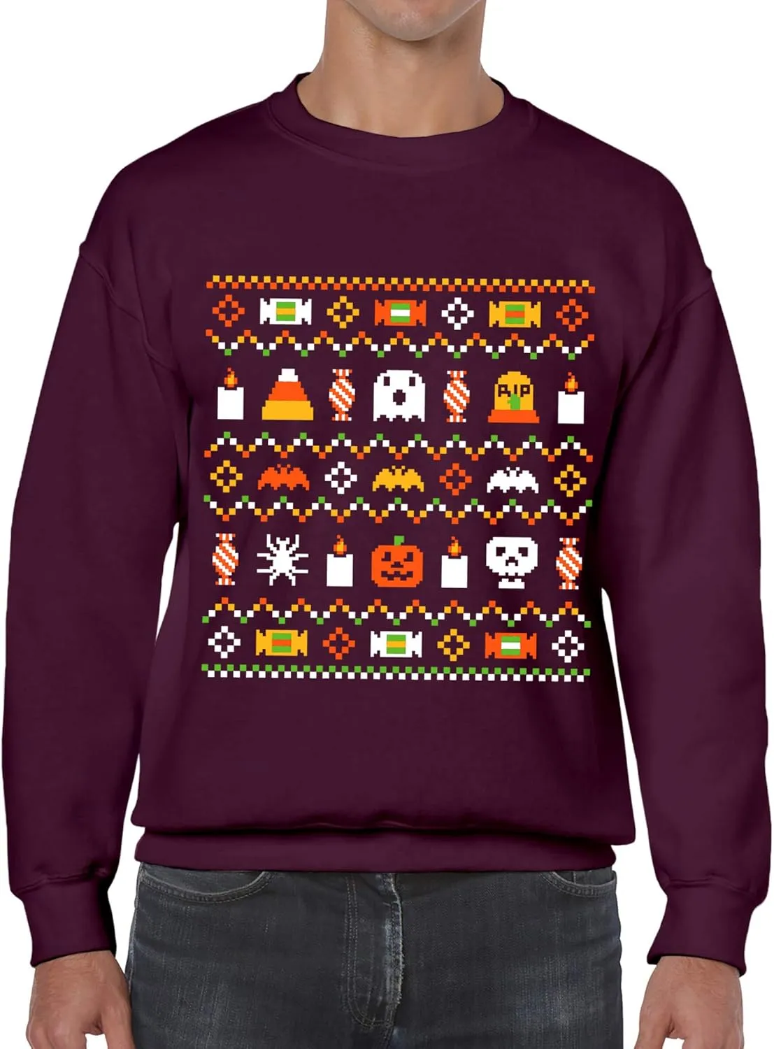 Halloween Ugly Sweater - Funny Spooky Halloween Costume Crewneck Sweatshirt