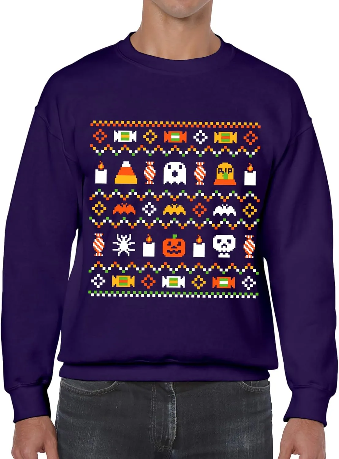 Halloween Ugly Sweater - Funny Spooky Halloween Costume Crewneck Sweatshirt