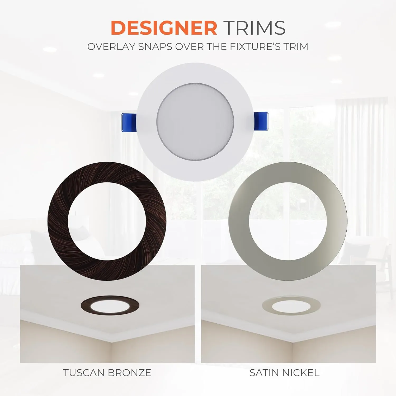 HALO HLB 4 Inch Thin Recessed Indoor/Outdoor LED Downlight w/Selectable Lumens & Color Temperature, 2 Trims - HLB4LSFS5-2TR