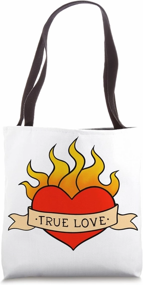 Heart Decor Gothic Art Design with Vintage Grunge Vibe Tote Bag