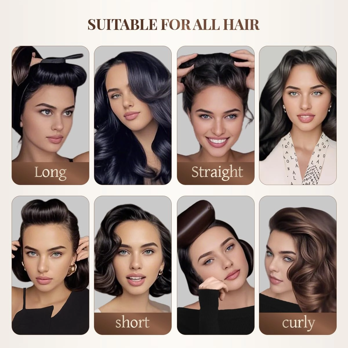Heatless Hair Curler Heatless Curls Overnight Heatless Blowout with Luxury Cloth Bag satin Scarf, Curling Rod Headband to Sleep in No Heat Curling with (Black, 3Rods)
