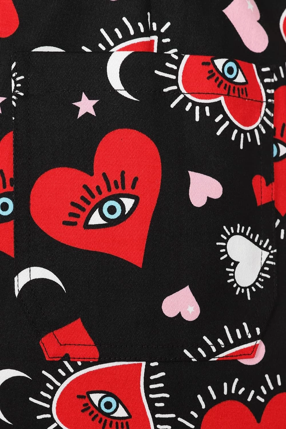 Hell Bunny Kate Heart Love Moon and Stars Vintage Retro Valentine's Day Pinafore Dress