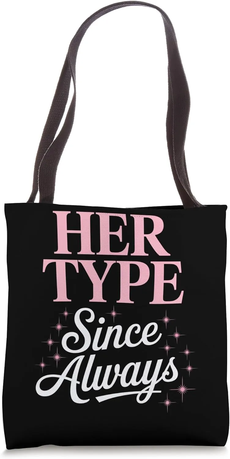 HER TYPE Statement With Sparkling Script Tote Bag