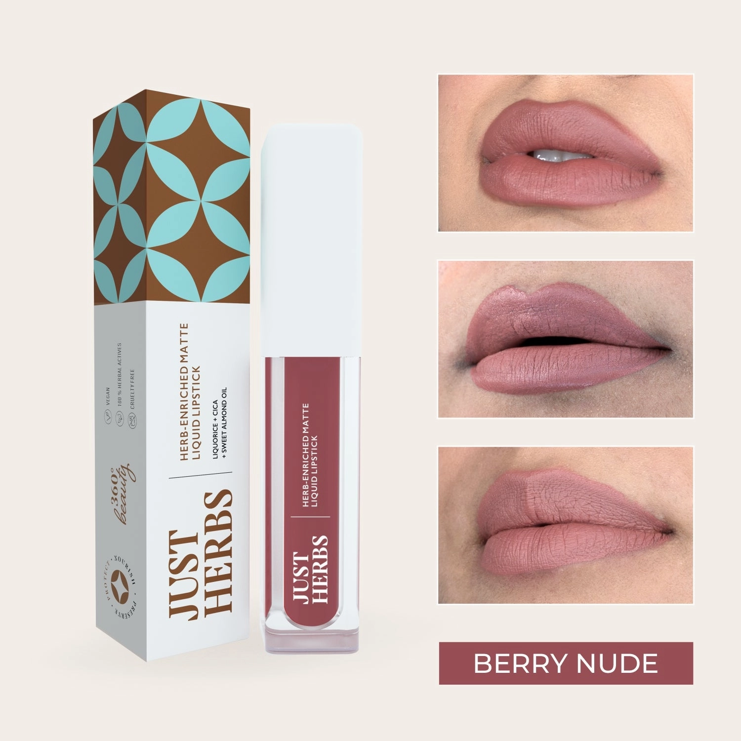 Herb-enriched Matte Liquid Lipstick - Berry Nude