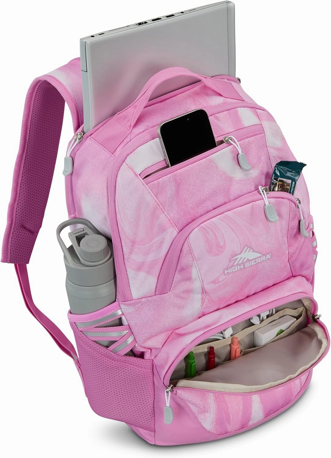 High Sierra Swoop Sg Backpack, Pink Marble Swirl, One Size
