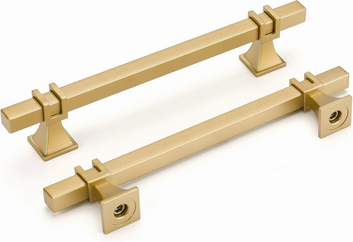 homdiy 10 Pack Gold Cabinet Pulls Kitchen Cabinet Handles 5 Inch Matte Gold Square Kitchen Hardware for Dresser Drawers,Zinc Alloy Base